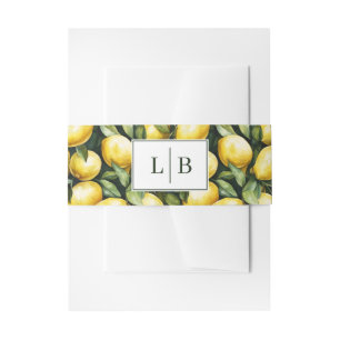 Bandeau De Faire-part Illustration botanique de citron jaune enjoué