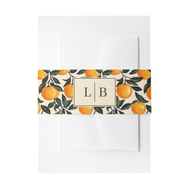 Bandeau De Faire-part Illustration botanique orange joyeuse (Devant example)
