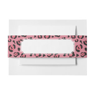 Bandeau De Faire-part Illustration d'animal de rose de léopard