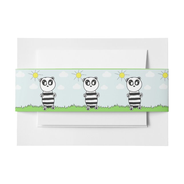 Bandeau De Faire-part Illustration de Panda Mignon (Devant Example)