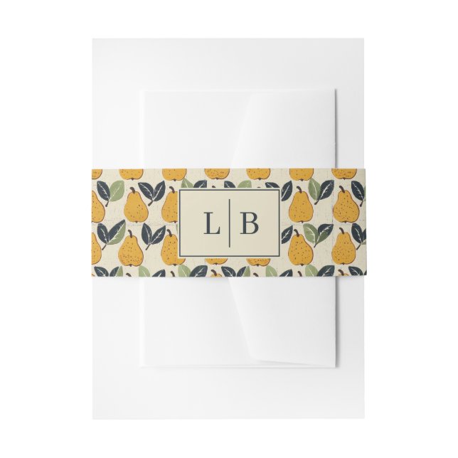 Bandeau De Faire-part Illustration d'une poire orange joyeuse (Devant example)