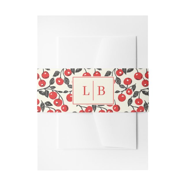 Bandeau De Faire-part Illustration joyeuse de cerise rouge (Devant example)