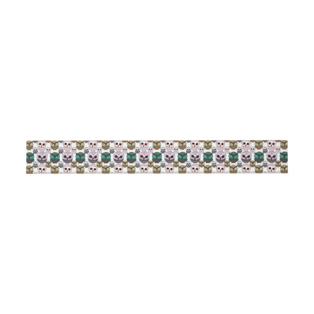 Bandeau De Faire-part Illustrations de hiboux mignons motif (Plat)