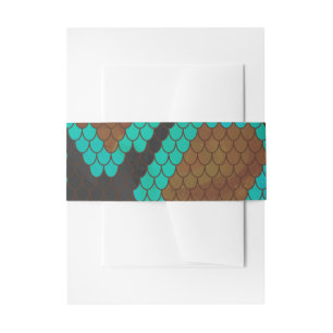 Bandeau De Faire-part Impression Brown et Turquoise de serpent