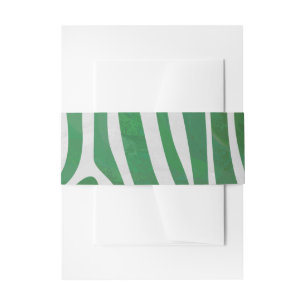 Bandeau De Faire-part Impression verte et blanche Zebra