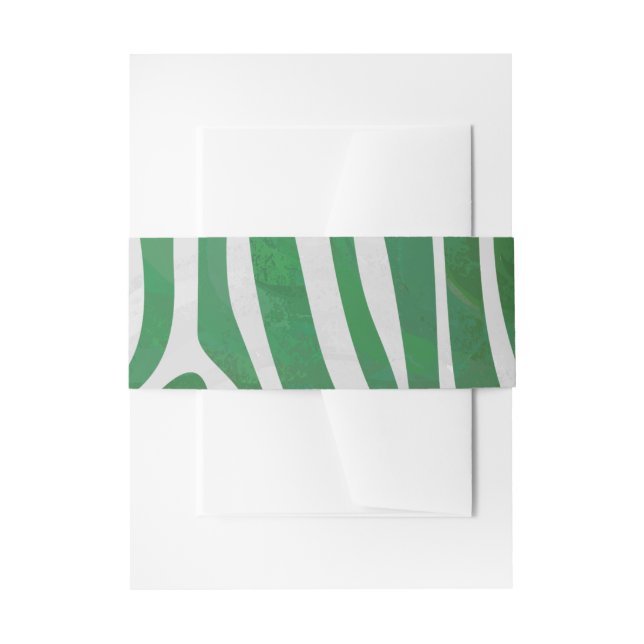 Bandeau De Faire-part Impression verte et blanche Zebra (Devant example)