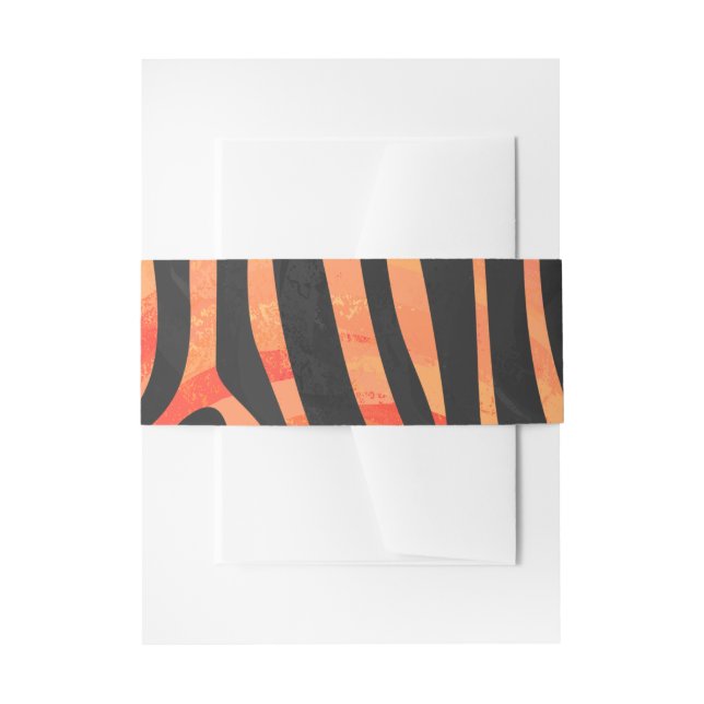 Bandeau De Faire-part Impression Zèbre Noir et Orange (Devant example)
