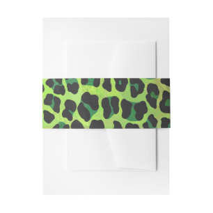 Bandeau De Faire-part Imprimé léopard noir et vert