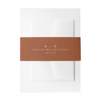 Bandeau De Faire-part Initiales de crème en terre cuite simple Mariage M
