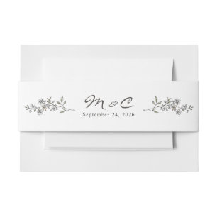 Bandeau De Faire-part Initiales de mariage en monogramme botanique fanta