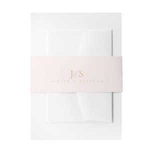 Bandeau De Faire-part Initiales de mariage simples et élégantes, blush I