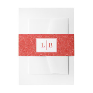 Bandeau De Faire-part Initiales de vague abstraite rouge vibrant