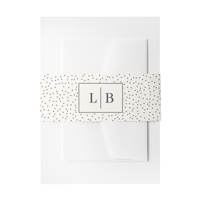 Bandeau De Faire-part Initiales élégantes à points noirs (Devant example)