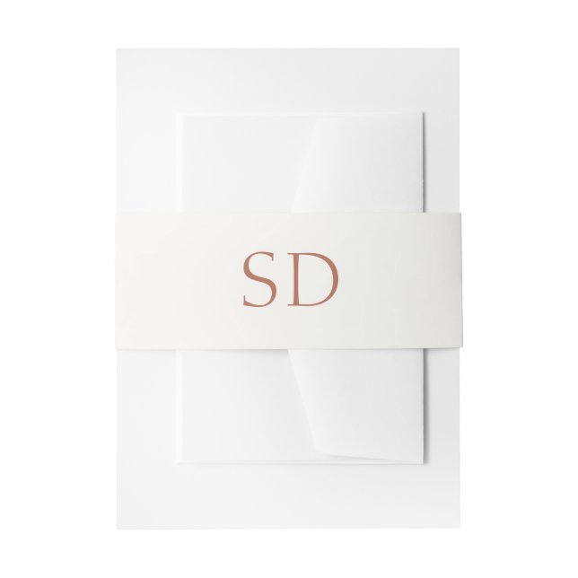 Bandeau De Faire-part Initiales en ivoire solide et Mariage de date (Devant example)