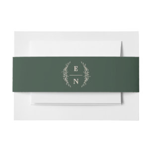 Bandeau De Faire-part Initiales florales empilées Monogramme Mariage