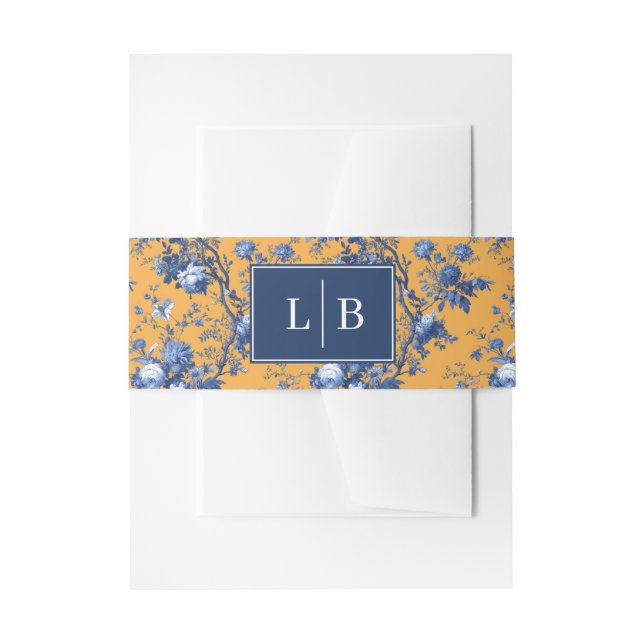Bandeau De Faire-part Initiales Florales Orange Vibrant (Devant example)