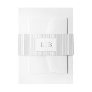 Bandeau De Faire-part Initiales Gris Élégantes