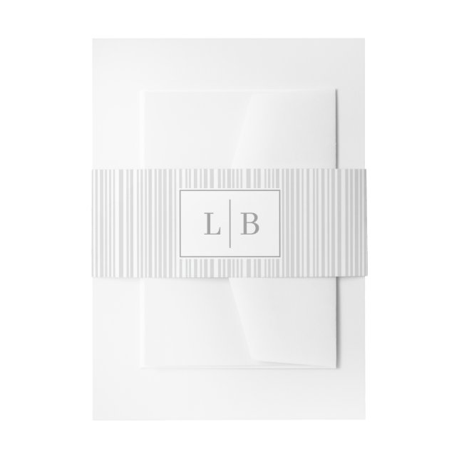 Bandeau De Faire-part Initiales Gris Élégantes (Devant example)