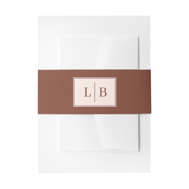 Bandeau De Faire-part Initiales Marron Élégantes (Devant example)