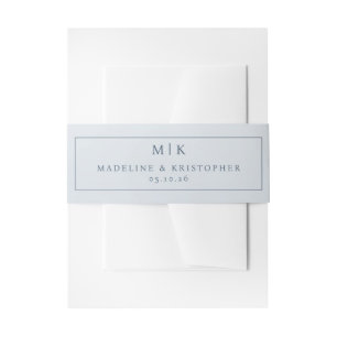 Bandeau De Faire-part Initiales minimalistes grises élégantes
