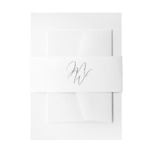 Bandeau De Faire-part Initiales Monogrammes modernes Mariage blanc