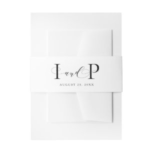 Bandeau De Faire-part Initiales officielles mariage noir et blanc