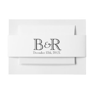 Bandeau De Faire-part Initiales personnalisées et bande de ventre de dat