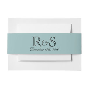 Bandeau De Faire-part Initiales personnalisées et Date Bande Bleue