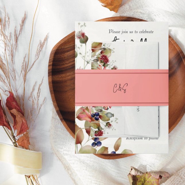 Bandeau De Faire-part Initiales simples roses (Créateur téléchargé)