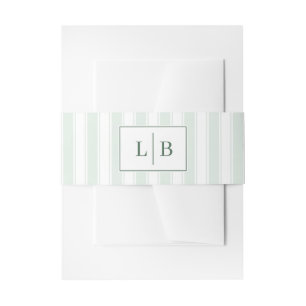 Bandeau De Faire-part Initiales Vertes Élégantes