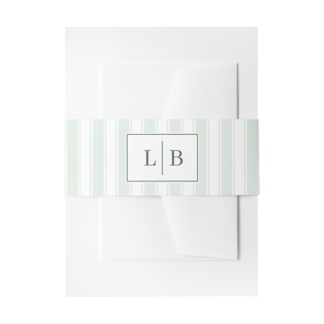 Bandeau De Faire-part Initiales Vertes Élégantes (Devant example)