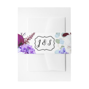 Bandeau De Faire-part Invitation Bande de ventre Lavande Hibiscus sur bl