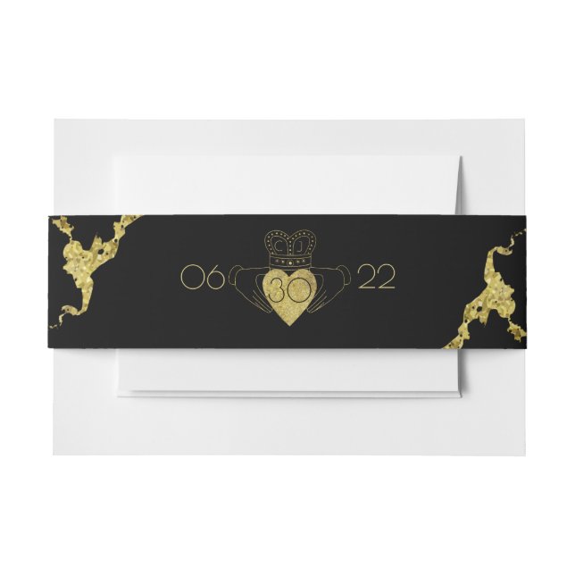 Bandeau De Faire-part Invitation Bande Ventrale Claddagh (Devant Example)