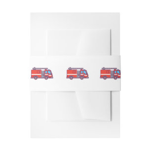 Bandeau De Faire-part Invitation bandes ventrales des camions de pompier