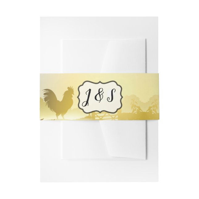 Bandeau De Faire-part Invitation Belly Band Sunny Morning Farm Pays R (Devant example)