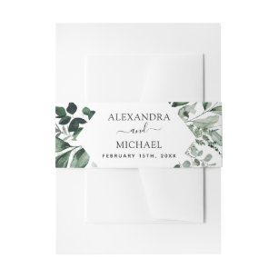 Bandeau De Faire-part Invitation de mariage aquarelle à la verdure botan