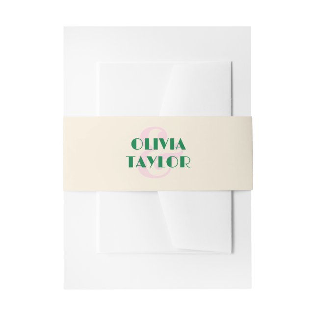 Bandeau De Faire-part Invitation de mariage rayée rétro moderne (Devant example)