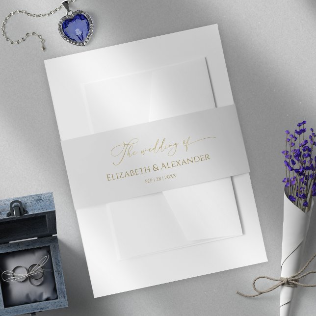 Bandeau De Faire-part Invitation Mariage d'hiver Bande Belly Gilded (Créateur téléchargé)