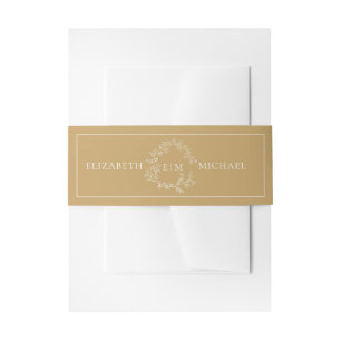 Bandeau De Faire-part Invitation Mariage Monogram Crest Gold Moderne