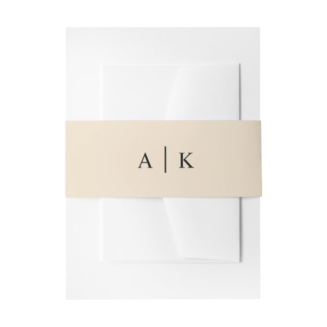 Bandeau De Faire-part Invitation Monogramme Neutre Simple Crème Invitati (Devant example)