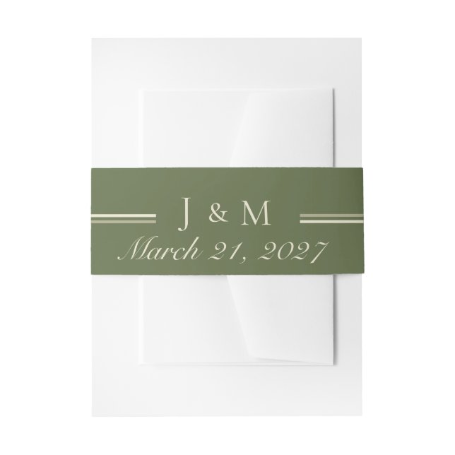 Bandeau De Faire-part Invitation Olive & Beige (Devant example)