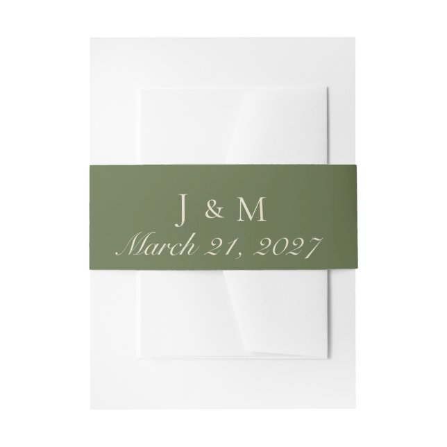 Bandeau De Faire-part Invitation Olive et Beige (Devant example)