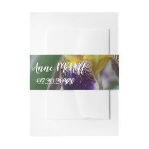 Bandeau De Faire-part Iris Flower Photo Invitation Belly Bands