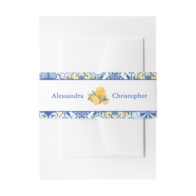 Bandeau De Faire-part Italian Tiles La Dolce Vita Destination Wedding (Devant example)