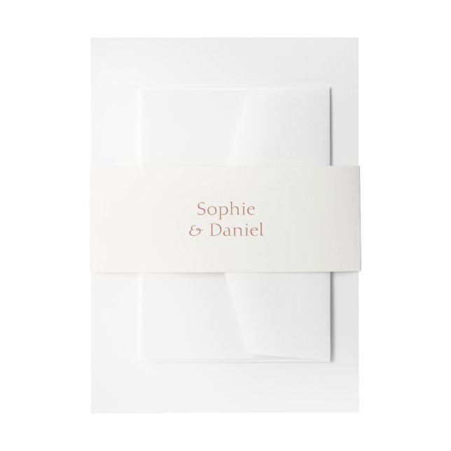 Bandeau De Faire-part Ivoire Blanc | Couple Simple  (Devant example)