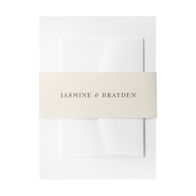 Bandeau De Faire-part Ivoire Cream Mariage simple (Devant example)