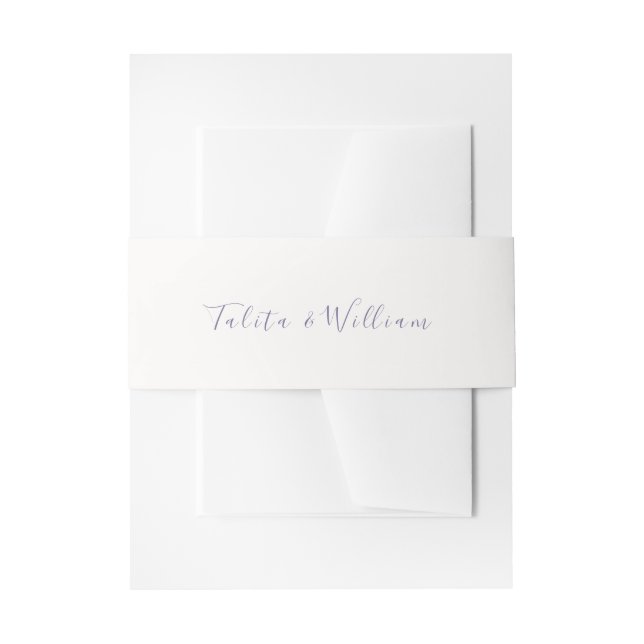 Bandeau De Faire-part Ivory | Mariage Script Lavande (Devant example)