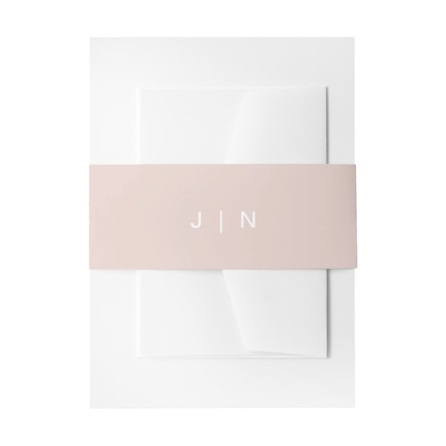 Bandeau De Faire-part JALAINE Moderne Blush Pink Monogram Mariage (Devant example)