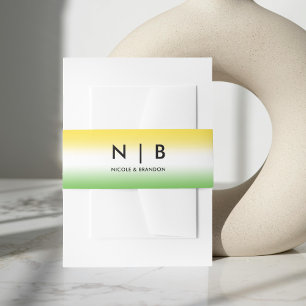 Bandeau De Faire-part Jamaïcain Ombre Jamaïcain Couleurs Monogram Mariag