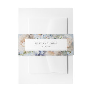 Bandeau De Faire-part Jardin bleu Dusty Mariage Floral